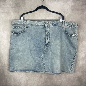 Old Navy High-Waisted Button-Front Mini Denim Jean Skirt In Light Blue Sz 26 NWT